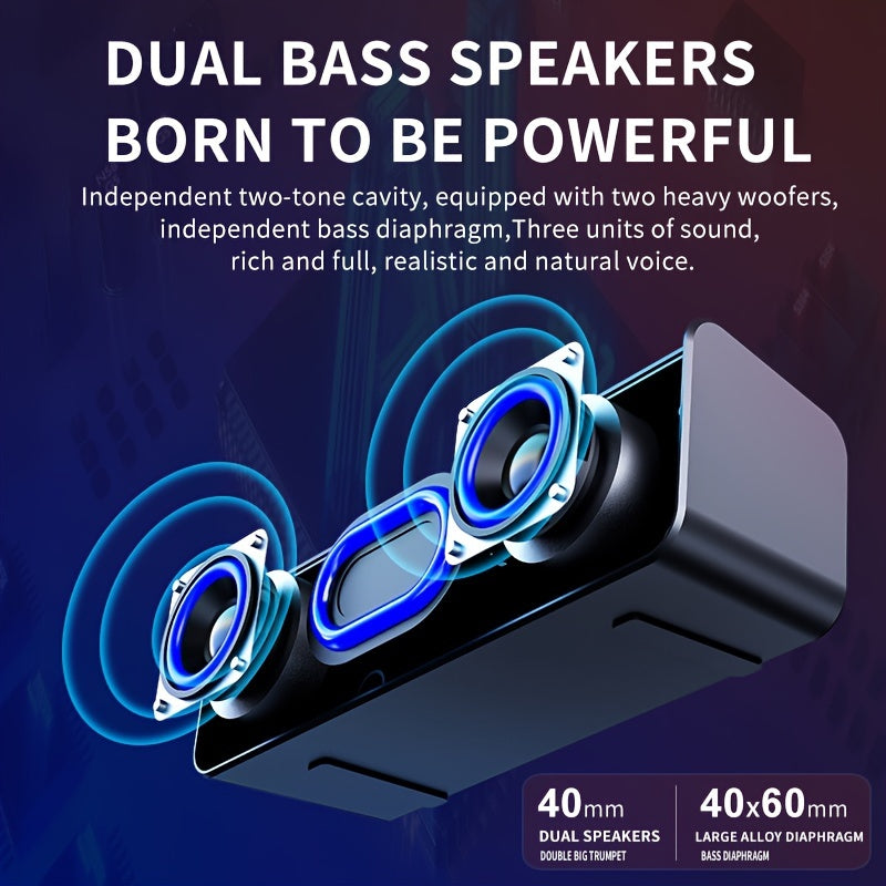 ZEALOT S31 10w Futuristic Portable Wireless Speaker, 10 Hours Playtime Loud Stereo, Compatible With Mobile Phone/Tablet/Tv. Tf/Usb/Aux Compatible, Speaker For Home/Car/Outdoor/Camping, Gift For Thanksgiving/Christmas