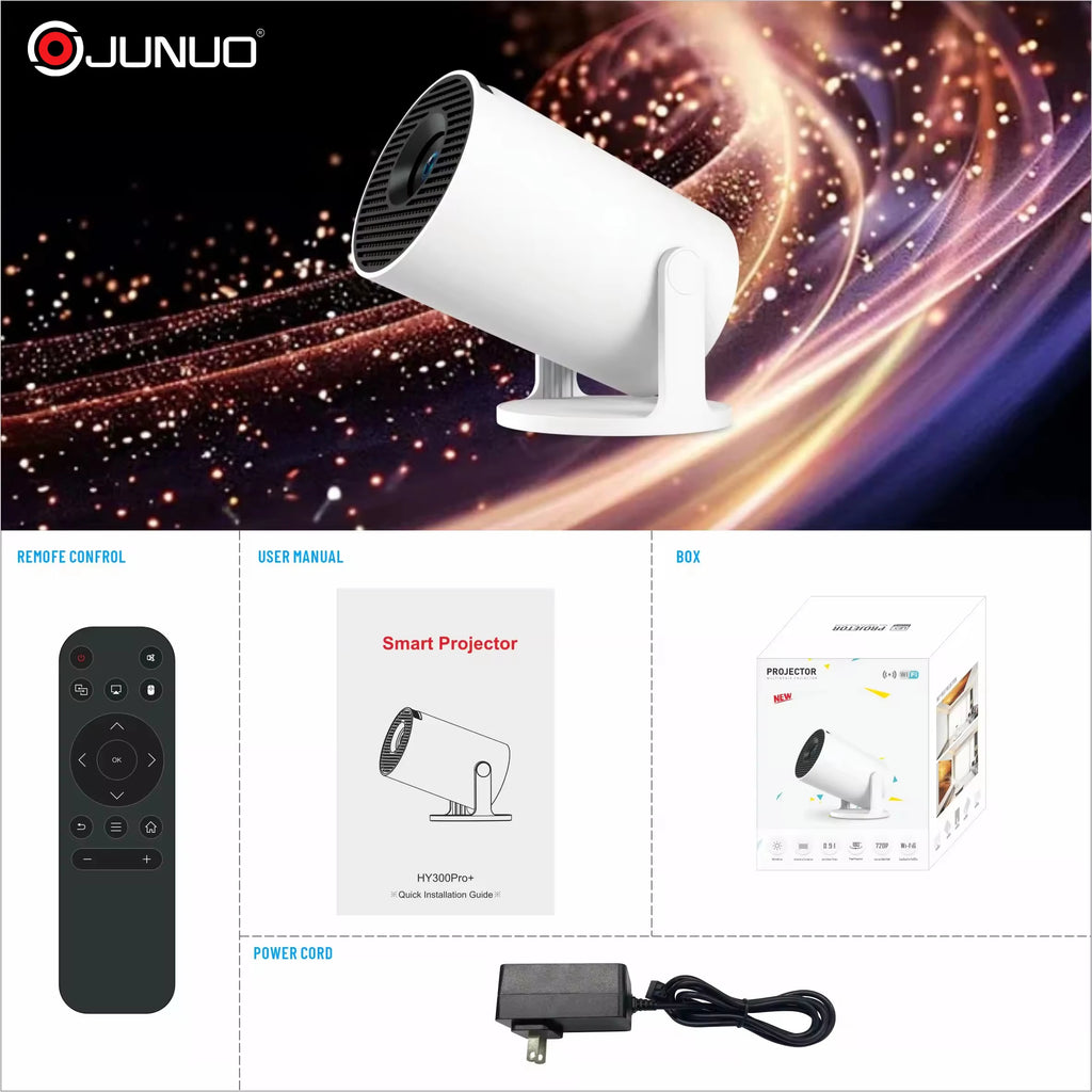 Factory-direct HY300Pro+ Home Theater Mini Smart Android Projector Allwinner H726 Android 14 LED 720P170 ANSI Lumens projectors